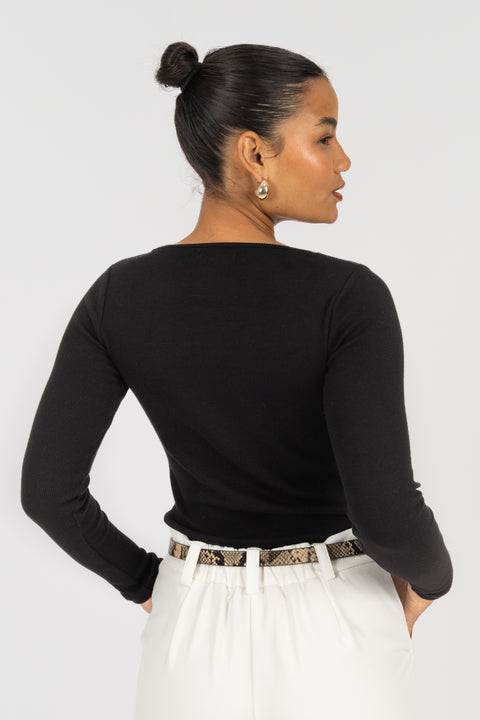 Polo Cristina Ojal - Negro