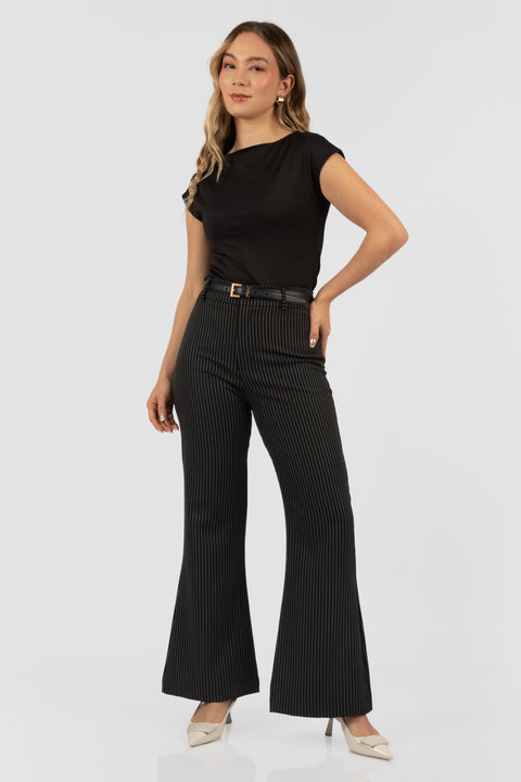 Pantalón Elisa - Negro Listado