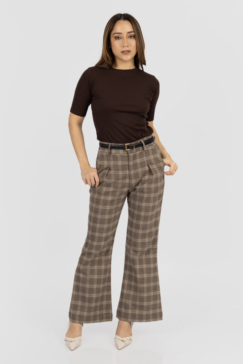 Pantalón Alba - Marrón cuadros