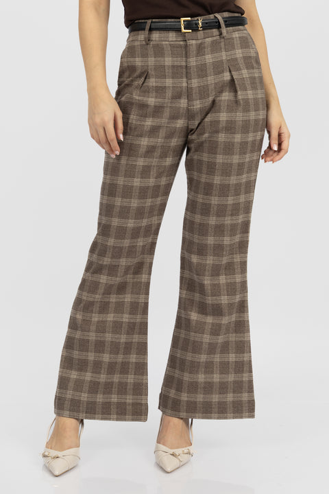 Pantalón Alba - Marrón cuadros