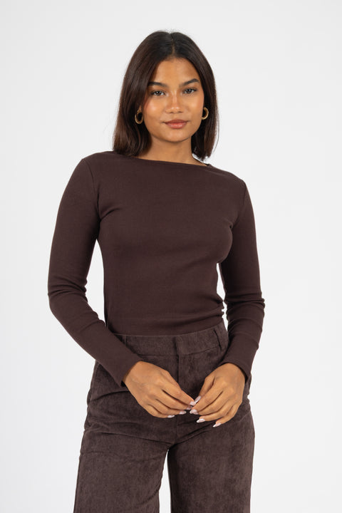 Polo Cristina Ojal - Marron
