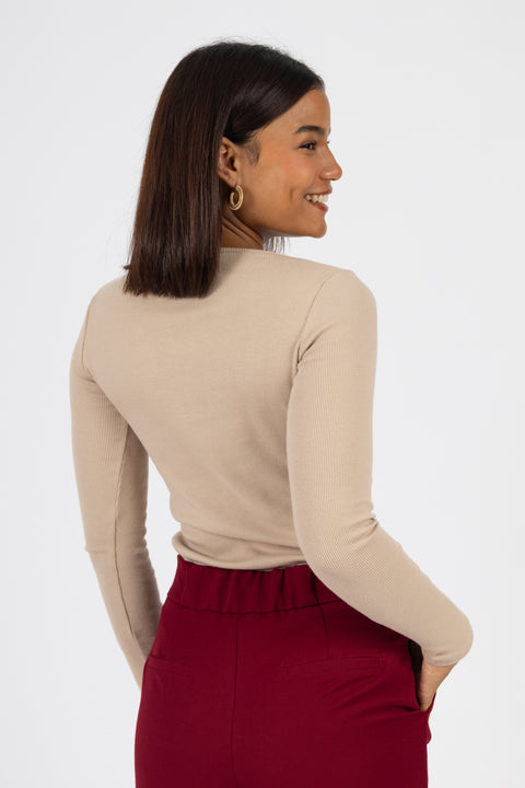 Polo Cristina Ojal - Beige