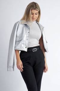 CASACA DONNA PLATEADO