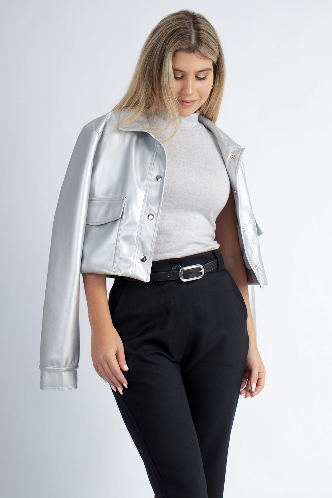 CASACA DONNA PLATEADO