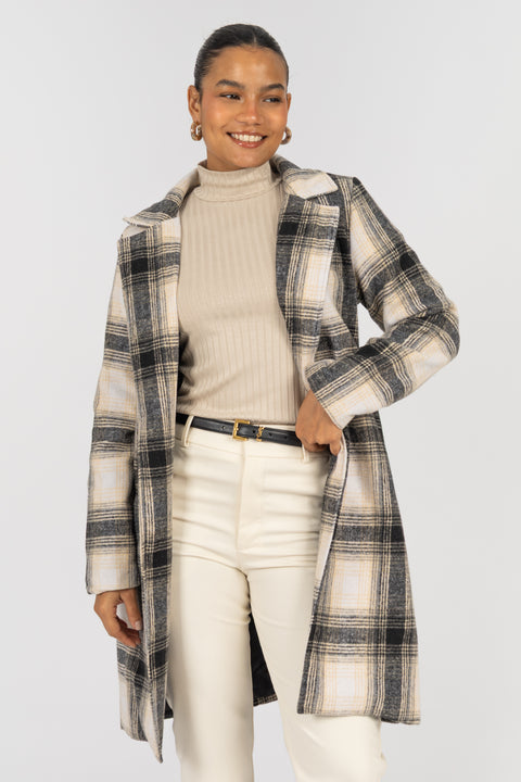 Abrigo Paula - Beige Cuadros
