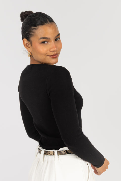 Polo Cristina Ojal - Negro