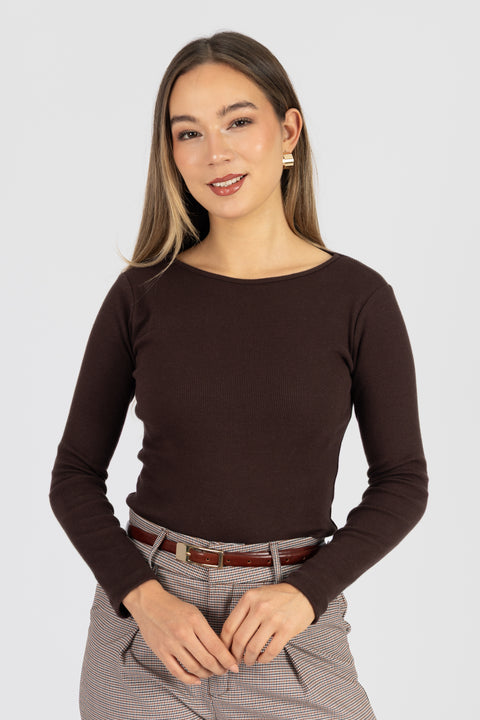 Polo Cristina Ojal - Chocolate