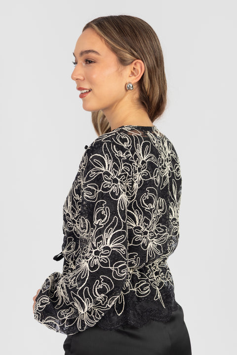 Blusa Lois - Negro Bordado