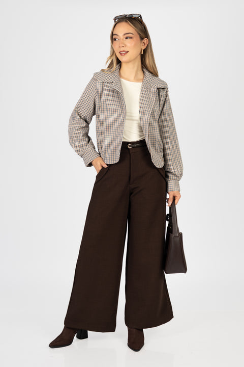 Chaqueta Victoria - Cuadros Camel