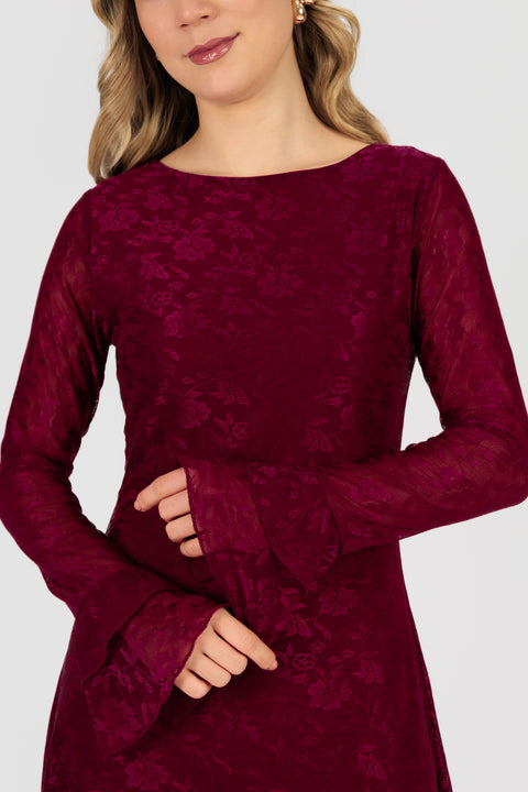 Vestido Carola - Guinda