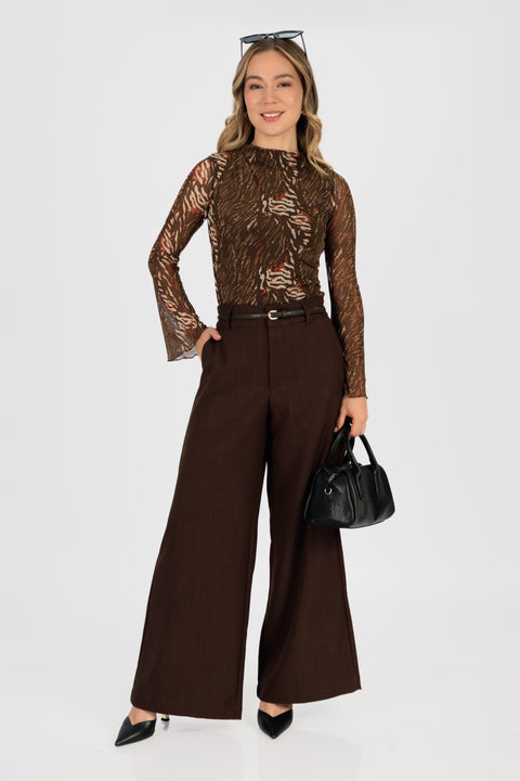 Blusa Miriam - Leopardo Chocolate