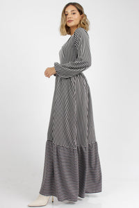 VESTIDO ROMINA LISTADO NEGRO