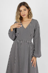 VESTIDO ROMINA LISTADO NEGRO
