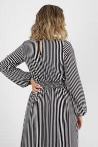 VESTIDO ROMINA LISTADO NEGRO