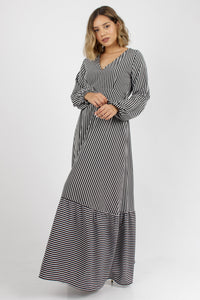 VESTIDO ROMINA LISTADO NEGRO