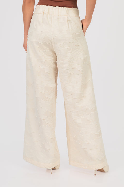 Pantalón Ebania bordado - Crema