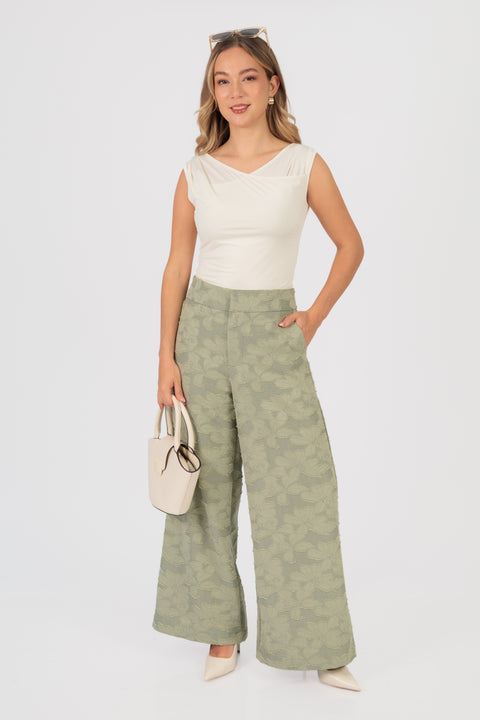 Pantalón Ebania bordado - Verde pistacho