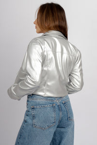 CASACA DONNA PLATEADO