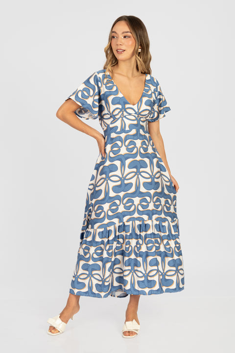 Vestido Lara - Azul Acero