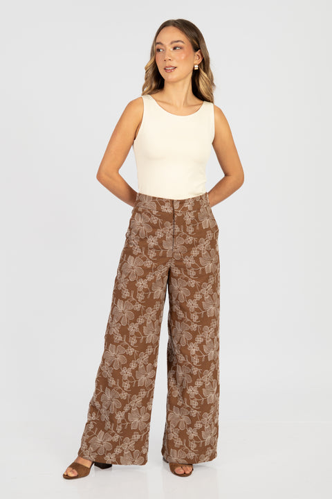 Pantalón Flavia - Marron