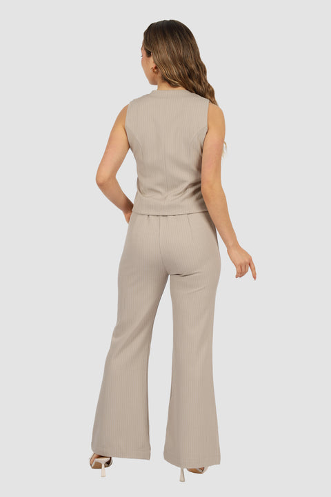 Chaleco Elisa - Beige listado