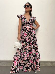 VESTIDO CRISTINA NEGRO FLORES