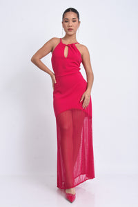 VESTIDO FLOR FUCSIA