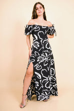 Cargar imagen en el visor de la galería, VESTIDO KIARA NEGRO FLORES
